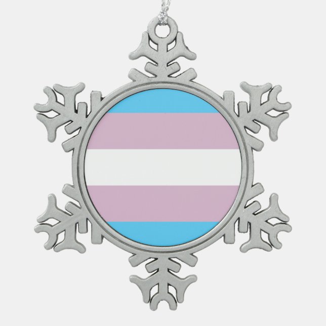Ornement de drapeau de transsexuel (flocon de (Devant)