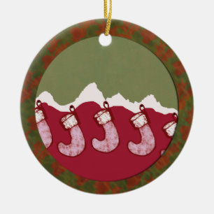 Ornement de famille de bas de Noël de Jackson Hol