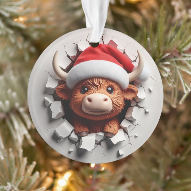 Ornement de fête de la vache des Highlands à fourr (Arbre)