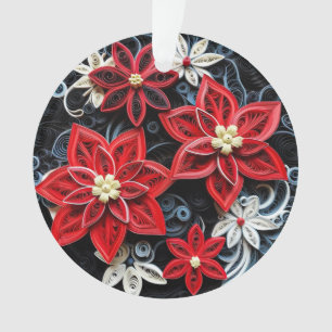Ornement de fleur de Noël en papier peint 3d