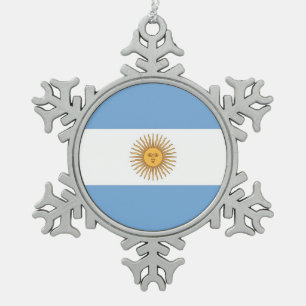 Ornement de flocon de neige avec drapeau argentin