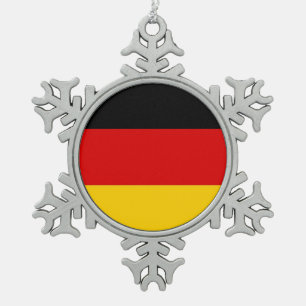 Ornement de flocon de neige avec drapeau d'Allemag