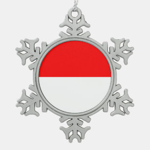 Ornement de flocon de neige avec drapeau d'Indonés