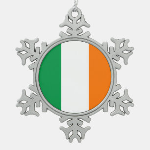 Ornement de flocon de neige avec drapeau d'Irlande