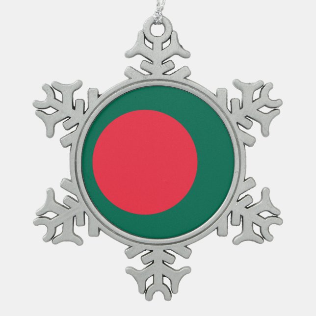 Ornement de flocon de neige avec drapeau du Bangla (Devant)