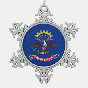 Ornement de flocon de neige avec drapeau du Dakota