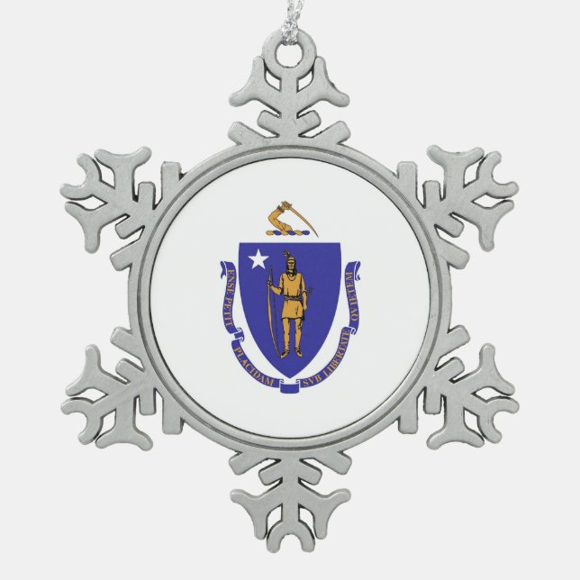 Ornement de flocon de neige avec drapeau du Massac (Devant)