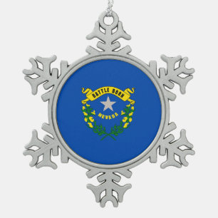 Ornement de flocon de neige avec drapeau du Nevada