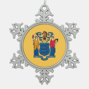 Ornement de flocon de neige avec drapeau du New Je