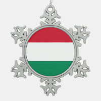 Ornement de flocon de neige avec drapeau hongrois