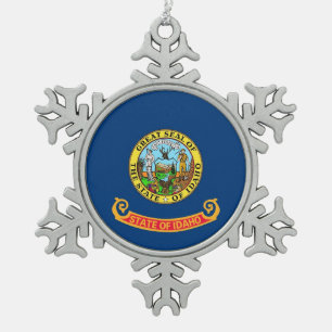 Ornement de flocon de neige avec drapeau Idaho