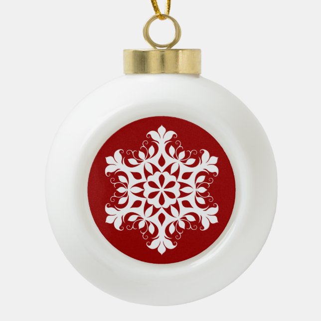 Ornement de flocon de neige blanc (Devant)
