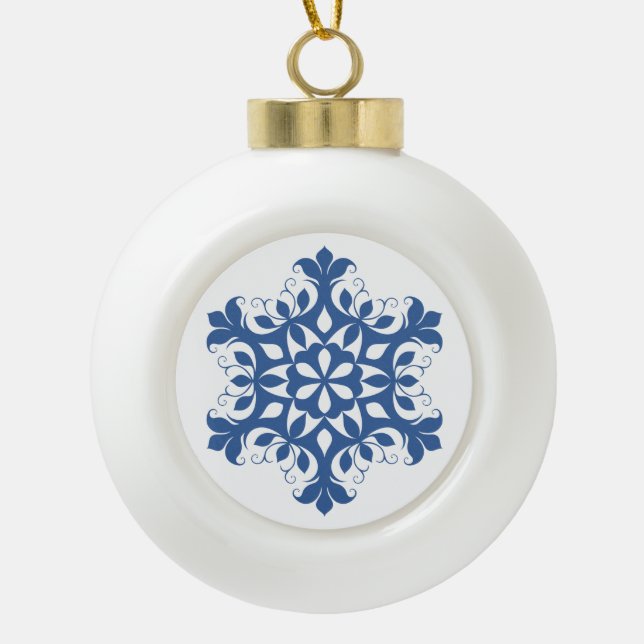 Ornement de flocon de neige bleu (Devant)