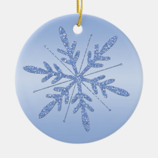 Ornement de flocon de neige bleu glacé
