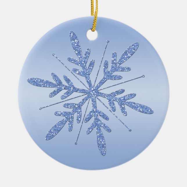 Ornement de flocon de neige bleu glacé (Devant)