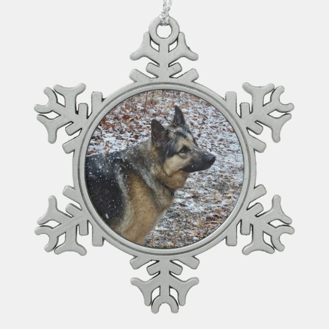 Ornement de flocon de neige de berger allemand (Devant)