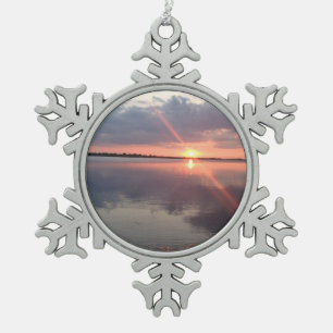 Ornement de flocon de neige de coucher du soleil