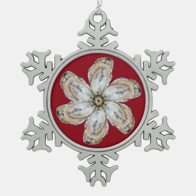 Ornement de flocon de neige de fleur d'huître - (Devant)