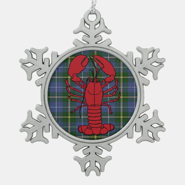Ornement de flocon de neige de homard de tartan de (Devant)