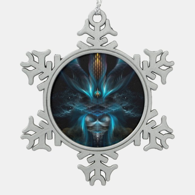 Ornement de flocon de neige de l'art fractal de Pe (Devant)