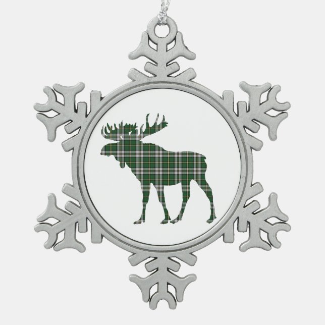 ornement de flocon de neige de l'orignal de Tartan (Devant)