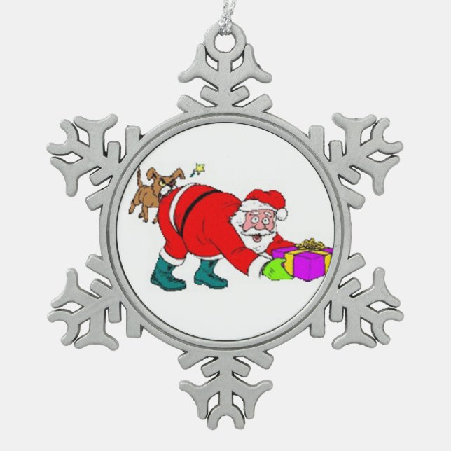 Ornement de flocon de neige de Noël/Père Noël (Devant)