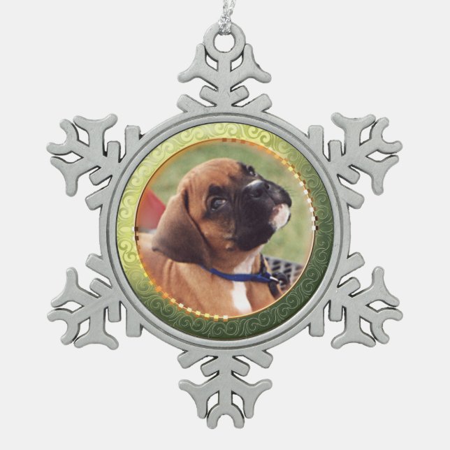 Ornement de flocon de neige de photo de cercle (Devant)