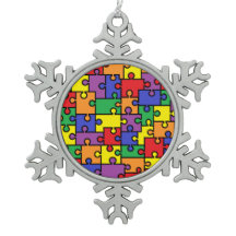 Ornement de flocon de neige de puzzle d'autisme