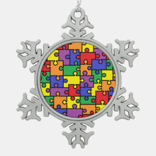 Ornement de flocon de neige de puzzle d'autisme