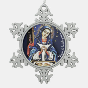 Ornement de flocon de neige de Virgen de la