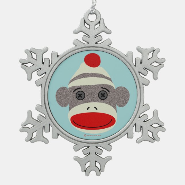 Ornement de flocon de neige de visage de singe de (Devant)