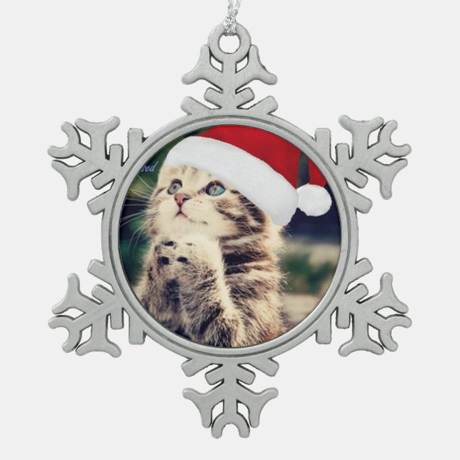 Ornement de flocon de neige d'étain (Devant)