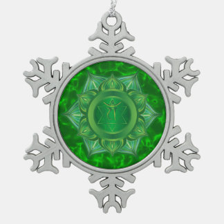 Ornement de flocon de neige d'étain de Chakra de