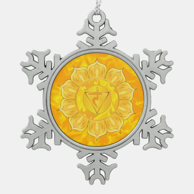 Ornement de flocon de neige d'étain de Chakra de (Devant)