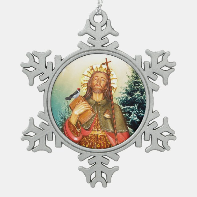 Ornement de flocon de neige du cardinal d'hiver St (Devant)