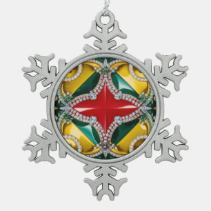 Ornement de flocon de neige en eau avec couleurs d