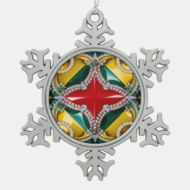 Ornement de flocon de neige en eau avec couleurs d (Devant)