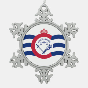 Ornement de flocon de neige en eau avec drapeau Ci