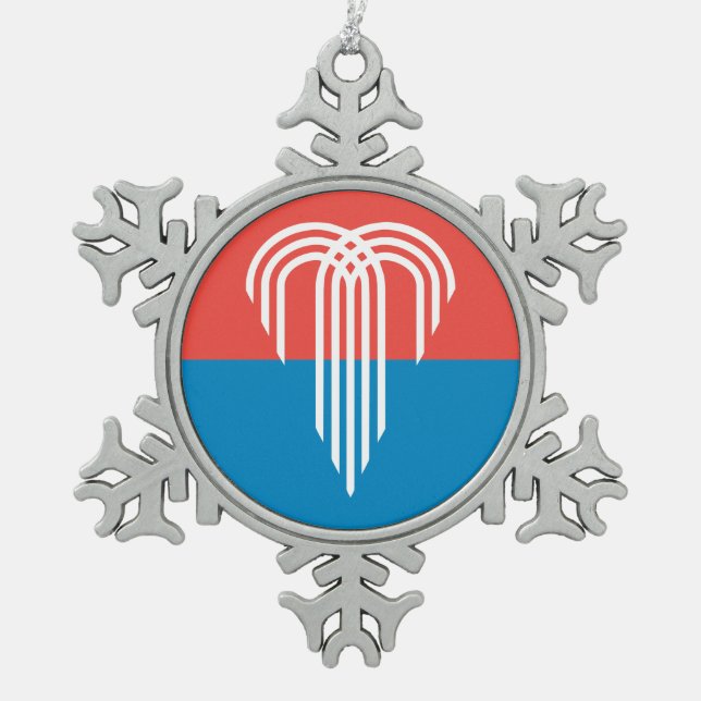 Ornement de flocon de neige en eau avec drapeau de (Devant)