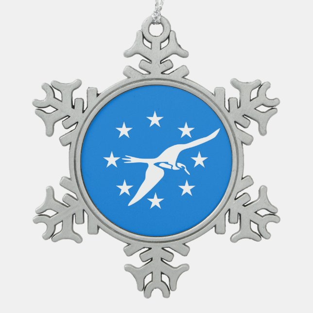 Ornement de flocon de neige en eau avec drapeau de (Devant)