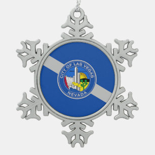 Ornement de flocon de neige en eau avec drapeau La