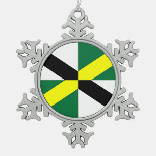 Ornement de flocon de neige en eau avec le drapeau