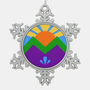 Ornement de flocon de neige en eau avec ressorts M