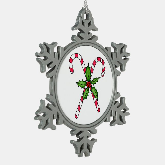 Ornement de flocon de neige sucre de canne (Gauche)