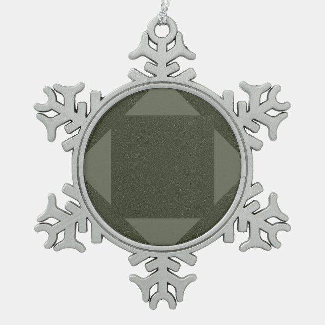Ornement de flocon de neige vert de mousse géométr (Devant)