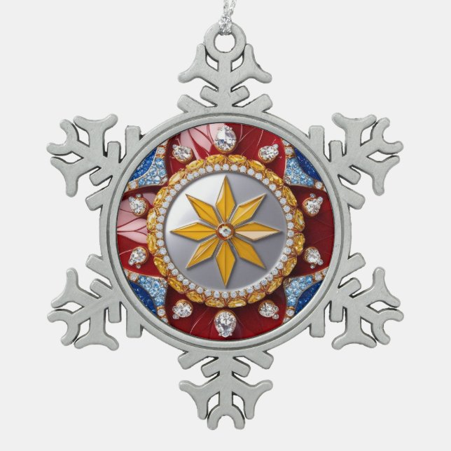 Ornement de flocon d'eau douce aux couleurs colomb (Devant)