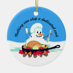 Ornement de fonte de Noël de dinde de chef de