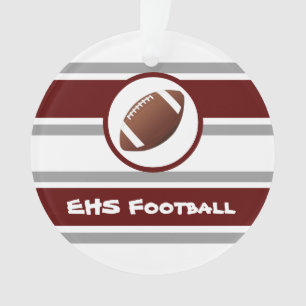 Ornement de football marron et argent personnalis