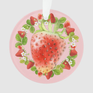 Ornement de fraises et de fleurs de fraises