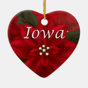 Ornement de gardiens de coeur de l'Iowa Red Poinse